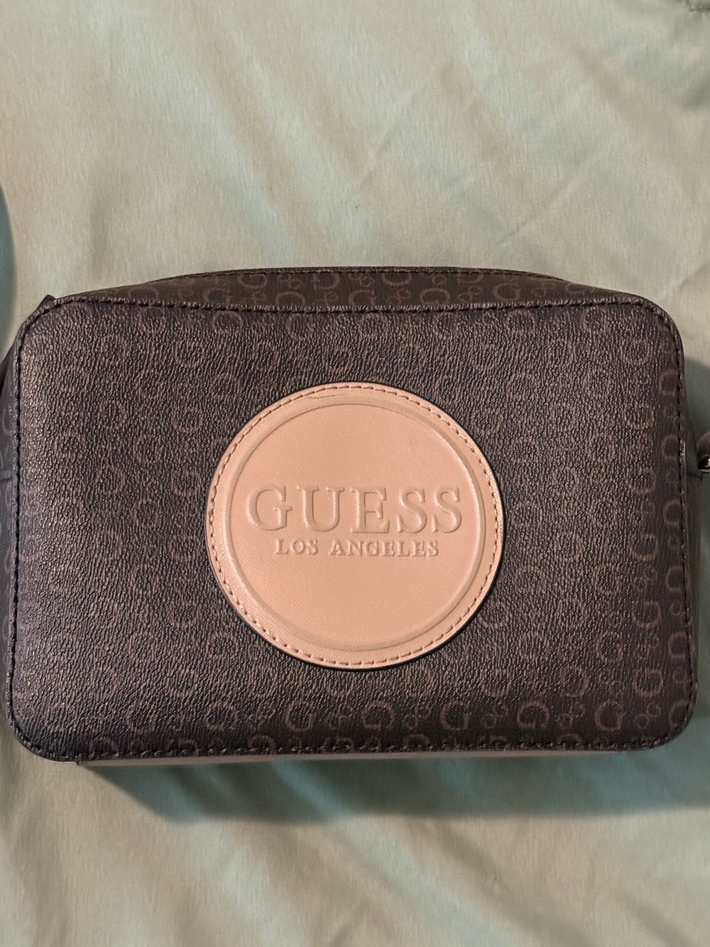 Women’s Brown Logo Crossbody Bag with beige Patch